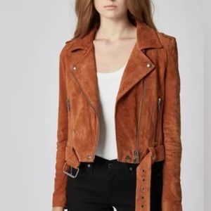 New with tags BLANK NYC suede moto jacket in El Dorado (camel/cognac)